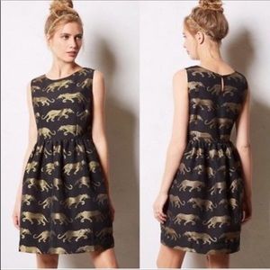 Anthropologie Panther Cocktail Dress